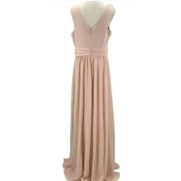 LULU'S SZ S Thoughts of Hue Blush Surplice Maxi Bridesmaid Long Dress NEW b68 - Picture 4 of 9